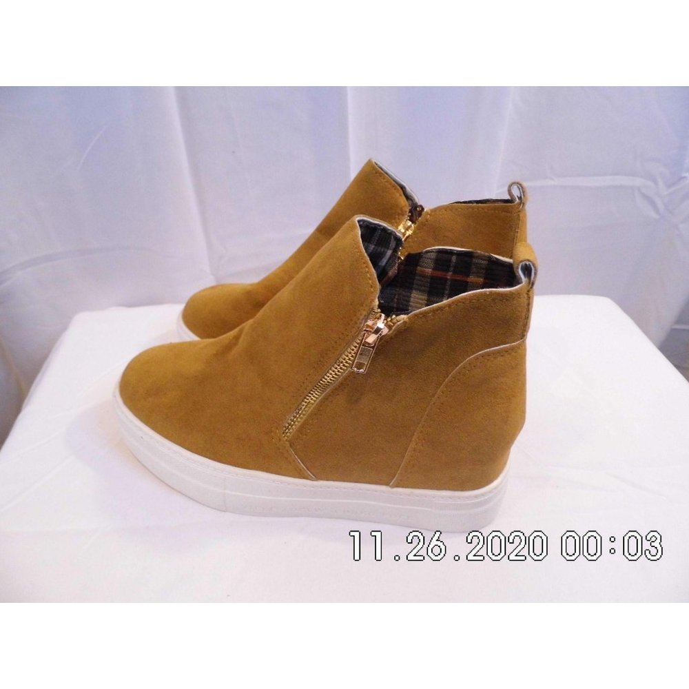 Juti yellow side zip wedge sneaker, 36